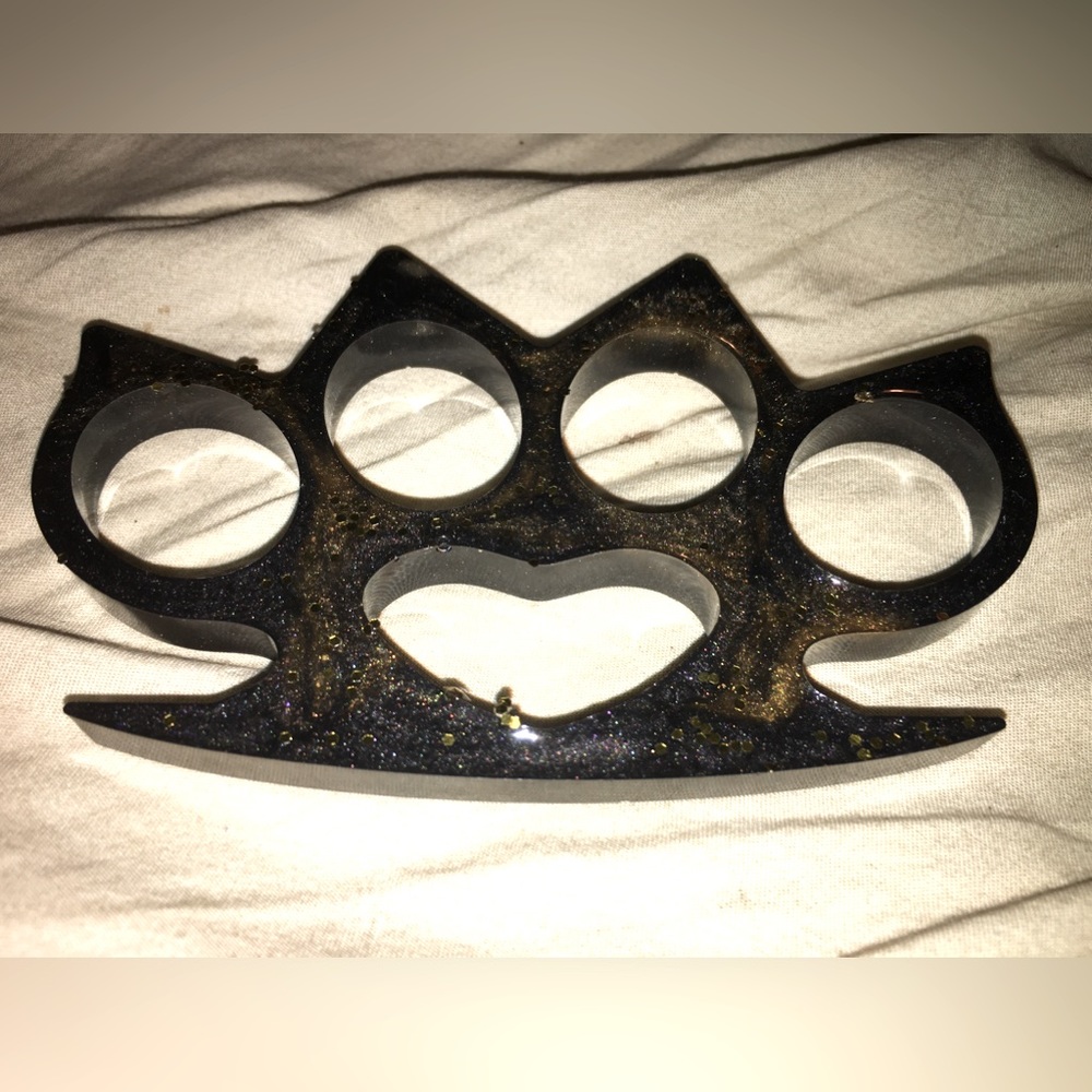 Hand made Black & gold hints brass knuckles